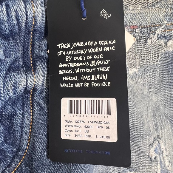 Scotch & Soda Dean Men's Intentionally Distressed and Patched Straight L… - Picture 9 of 14